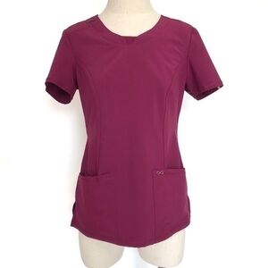 Cherokee Infinity Wine / Magenta Round Neck Scrub Top XS